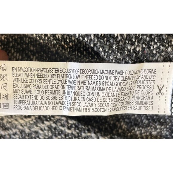 Forever 21 Womens Size Medium Black & White Tweed Full Zip Jacket Blazer - Picture 9 of 9